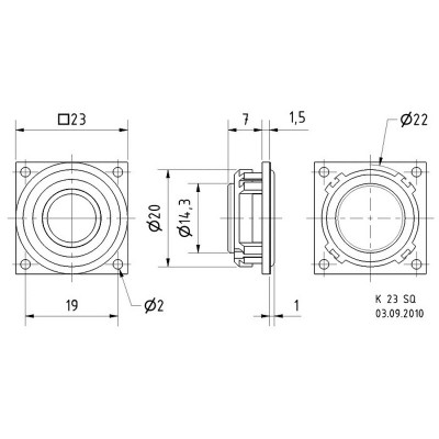 Visaton K 23 SQ - 8 Ohm