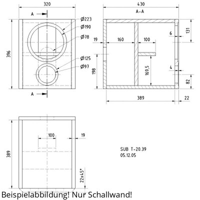 Visaton SUB T-20.39 Schallwand
