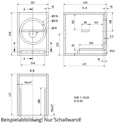 Visaton SUB T-25.30 Schallwand