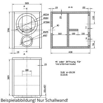 Visaton SUB W-20.39 Schallwand