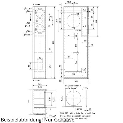 Visaton VOX 200 LIGHT Gehäusebausatz