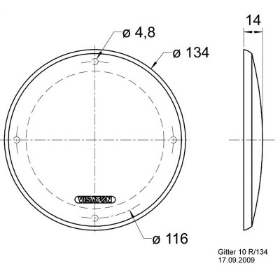 Visaton Gitter 10 R/134 (RAL 9006)