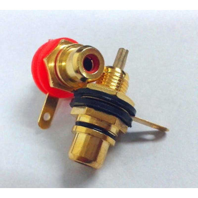 Cinch Einbaubuchsen Set 1 Paar rot und schwarz