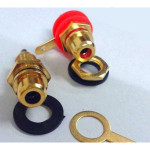 Cinchas de montaje en los sockets de 1 par de rojo y negro