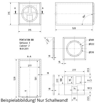 Visaton PENTATON BB Schallwand von Speakercase